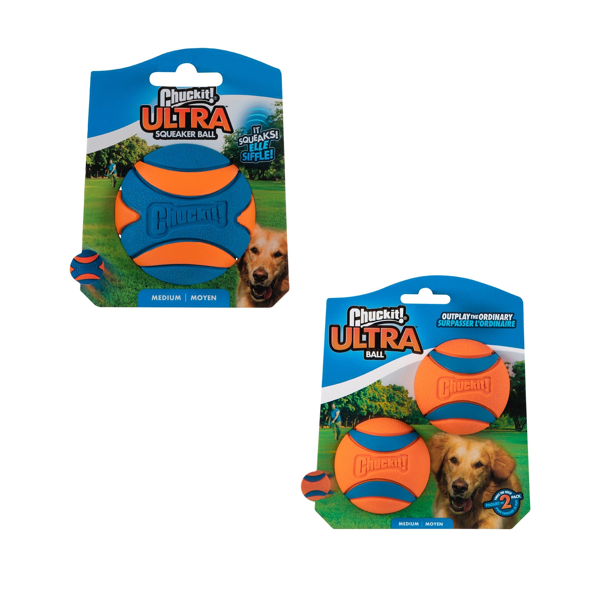 Chuckit! Ultra Ball & Ultra Squeaker Medium Assorted 3 Pack