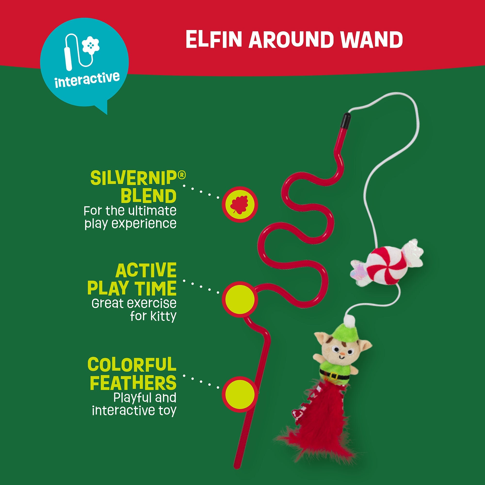 Mad Cat Elfin Around Wand Cat Toy